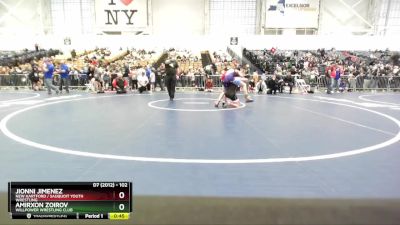 102 lbs Cons. Round 3 - Amirxon Zoirov, Willpower Wrestling Club vs Jionni Jimenez, New Hartford / Sauquoit Youth Wrestling