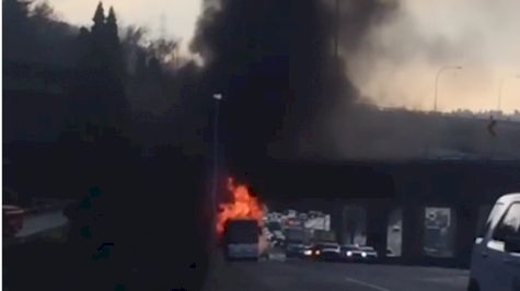 Stanford Track & Field Team Safe After Bus Catches On Fire