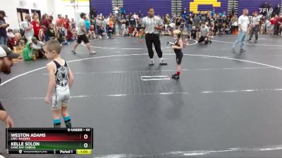 44 lbs Quarterfinal - Weston Adams, LWC: Raiders vs Kelle Solon, Cane Bay Cobras