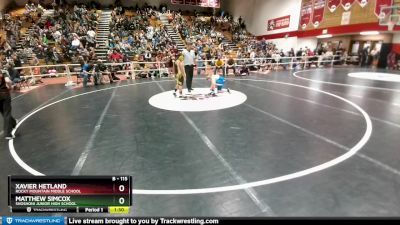 115 lbs Cons. Round 3 - Matthew Simcox, Shoshoni Junior High School vs Xavier Hetland, Rocky Mountain Middle School