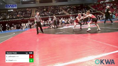 80 lbs Quarterfinal - Cooper Johnson, HURRICANE WRESTLING ACADEMY vs Braxton Zibell, Barnsdall Youth Wrestling