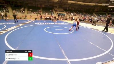 120 lbs Quarterfinal - Braxton Garcia, Checotah Matcats vs Mason Moseley, R.A.W.