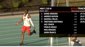 Men's 200m, Heat 5 - Oduduru 19.76, #2 NCAA History!