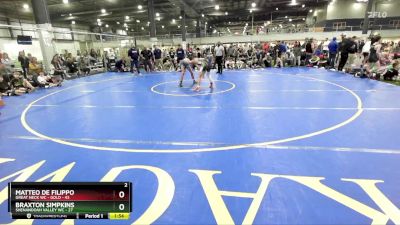 125 lbs Round 1 (6 Team) - Matteo De Filippo, GREAT NECK WC - GOLD vs Braxton Simpkins, SHENANDOAH VALLEY WC