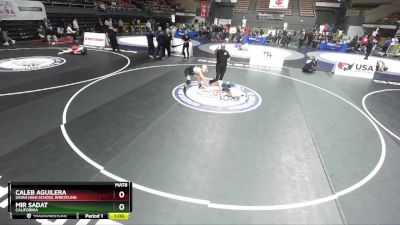 132 lbs Cons. Round 3 - Caleb Aguilera, Ukiah High School Wrestling vs Mir Sadat, California