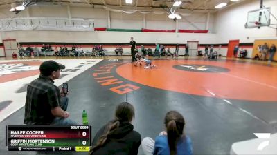 92-97 lbs Cons. Semi - Hailee Cooper, Riverton USA Wrestling vs Griffin Mortenson, Cody Wrestling Club