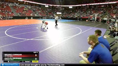 Girls 100 lbs Quarterfinal - Brooke Corrigan, De Pere Girls vs Kaitlyn Kroening, Bonduel Girls