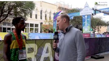 James Ngandu after a dominant Austin Half-Marathon victory