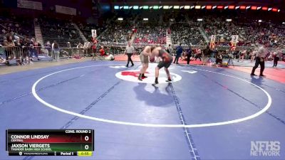 4A-215 lbs Cons. Round 2 - Connor Lindsay, Central vs Jaxson Viergets, Thunder Basin High School