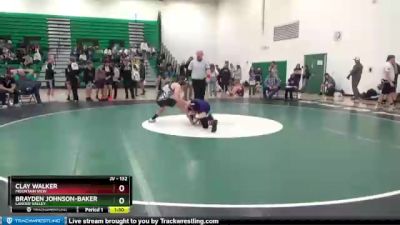 132 lbs Quarterfinal - Brayden Johnson-Baker, Lander Valley vs Clay Walker, Mountain View