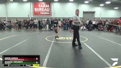 43 lbs Champ. Round 2 - Gannon Crockett, Crockett vs Jason Garcia, Williamsburg Wrestling Club