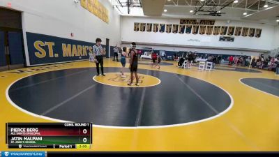 92 lbs Cons. Round 1 - Pierce Berg, All Saints Episcopal vs Jatin Malpani, St. John`s School