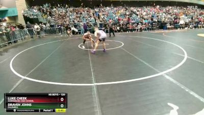 120 lbs Cons. Round 6 - Draven Johns, Caldwell vs Luke Cheek, Harrisburg High School