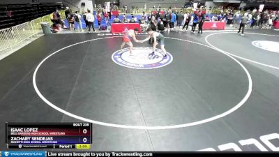 220 lbs Champ. Round 2 - Isaac Lopez, Bell Gardens High School Wrestling vs Zachary Sendejas, Righetti High School Wrestling