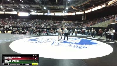 2A 113 lbs Champ. Round 1 - Bayden Lamanna, Priest River vs Brylee Ganske, Salmon