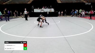 67 lbs Consolation - Levi Solomon, South Georgia Athletic Club vs Atticus Carroll, Dragons Junior Wrestling Club