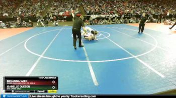 Girls 152 lbs 1st Place Match - Breanna Wier, Osseo-Fair./Aug./Fall Cr. Girls vs Isabelle Olesen, Oak Creek Girls
