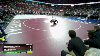 Girls 107 lbs Quarterfinal - Savanna Millermon, Glenwood City Girls vs Brooklyn Lull, Fennimore Girls