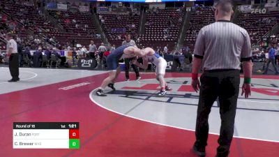 285 lbs Round Of 16 - John Duran, Fort LeBoeuf vs Caleb Brewer, Wyomissing