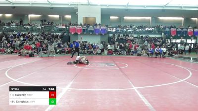 120 lbs Semifinal - Dominic Barrella, Ridgefield vs Hunter Sanchez, Lyman Mem/Windham Tech