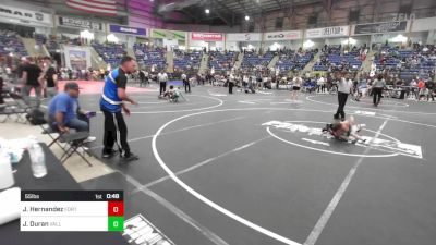 55 lbs Semifinal - Jaime Hernandez, Fort Lupton Metro Wrestling vs Jayman Duran, Valley Bad Boys