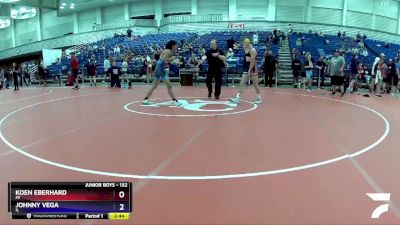 132 lbs Cons. Round 3 - Koen Eberhard, MI vs Johnny Vega, IL