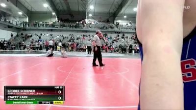 130 lbs Cons. Round 4 - Stacey Karr, Rolla Wrestling Club-AAA vs Brodee Scribner, Seneca Youth Wrestling Club-AAA