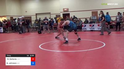 74 kg Rnd Of 32 - Brandon Dallavia, Stanford - California RTC vs Brett Johnson, Knights Wrestling Club