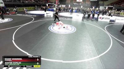 110 lbs Cons. Round 2 - Hunter Dumlao, Tracy Wrestling Club vs Shane VanGinkel, California