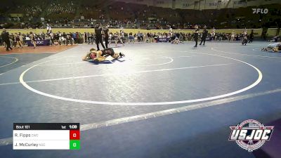 98 lbs Semifinal - Revin Fipps, Cowboy Wrestling Club vs Jackson McCurley, Norman Grappling Club