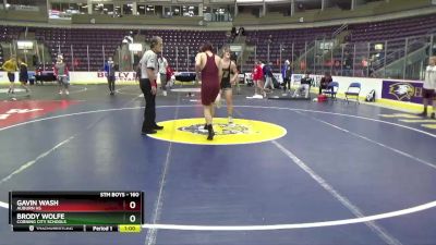 160 lbs Cons. Round 3 - Gavin Wash, Auburn HS vs Brody Wolfe, Corning City Schools