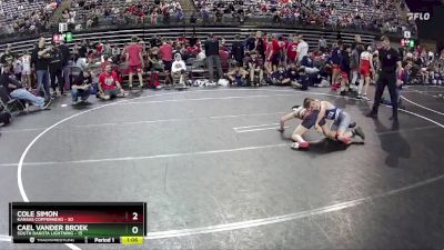 100 lbs Quarterfinals (8 Team) - Cole Simon, Kansas Copperhead vs Cael Vander Broek, South Dakota Lightning