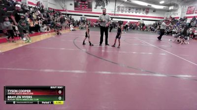 50-55 lbs Round 5 - Tyson Cooper, Odessa Youth Wrestling vs Braylen Myers, Butler Youth Wrestling Club