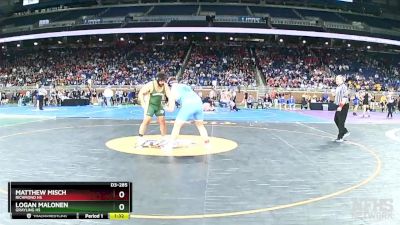 D3-285 lbs Quarterfinal - Matthew Misch, Richmond HS vs Logan Malonen, Grayling HS