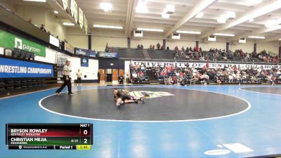 125 lbs Quarterfinal - Bryson Rowley, Kentucky Wesleyan vs Christian Mejia, McKendree