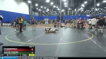 90 lbs Round 2 (6 Team) - Boston Kuschel, Untouchables Purple vs Ty Valenzuela, Olympia