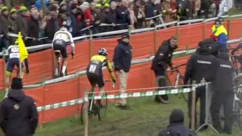 MVDP Attacks Van Aert During Bike Change At Gullegem