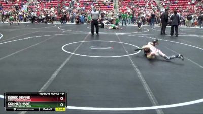 64 lbs Quarterfinal - Conner Hart, Maize Wrestling Club vs Derek Devine, Hoisington Cardinals