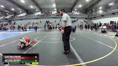 65 lbs Cons. Round 5 - Antwan Vincent, Phenom Wrestling-AAA vs Clayton Staples, Greater Heights Wrestling-AAA