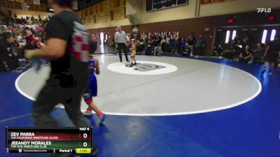 49 lbs 1st Place Match - Zev Parra, TUF California Wrestling Acade vs Jeeandy Morales, Top Dog Wrestling Club