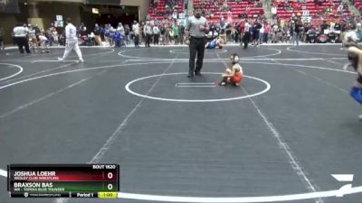 46 lbs Cons. Round 1 - Braxson Bas, WR - Topeka Blue Thunder vs Joshua Loehr, Wesley Club Wrestling