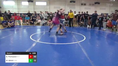 285 lbs Round 2 - Gavin Thompson, PA Titan Wrestling vs Michael Welsh, Lake Erie WC NY