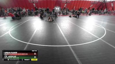 43 lbs Round 3 - Urban Runde, Belmont-Platteville Youth Wrestling Club vs Cal Boehlke, No Nonsense Wrestling