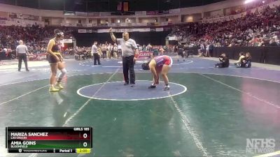 Girls 185 lbs Quarterfinal - Amia Goins, Bloomfield vs Mariza Sanchez, Las Cruces