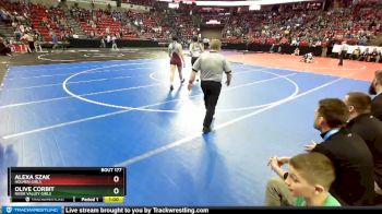 Girls 152 lbs Cons. Round 1 - Olive Corbit, River Valley Girls vs Alexa Szak, Holmen Girls