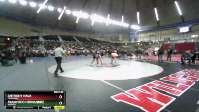 1A West 285 lbs Semifinal - Anthony Nava, Toppenish vs Francisco Hernandez, Wapato