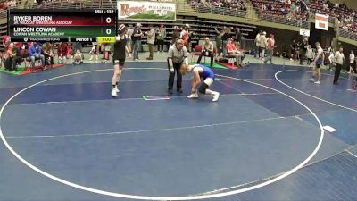 132 lbs Cons. Round 2 - Ryker Boren, Jr. Wildcat Wrestling Associat vs Lincon Cowan, COWAN WRESTLING ACADEMY