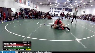 149 lbs Champ. Round 1 - Rusimbana (Frank) Budederi, Concordia University vs Tanner Willett, North Central College