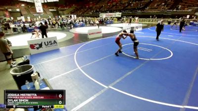 150 lbs Cons. Round 4 - Dylan Simon, Crespi Carmelite High School Wrestling vs Joshua Mistretta, Casa Roble High School Wrestling