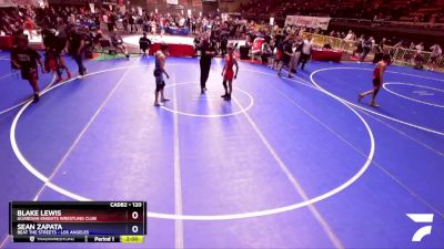 120 lbs Cons. Round 4 - Blake Lewis, Guardian Knights Wrestling Club vs Sean Zapata, Beat The Streets - Los Angeles